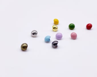 B171 Metal 4mm Round Head Buttons Shank Buttons Micro Mini Buttons Tiny Buttons Doll Buttons Doll Sewing Craft Supplies