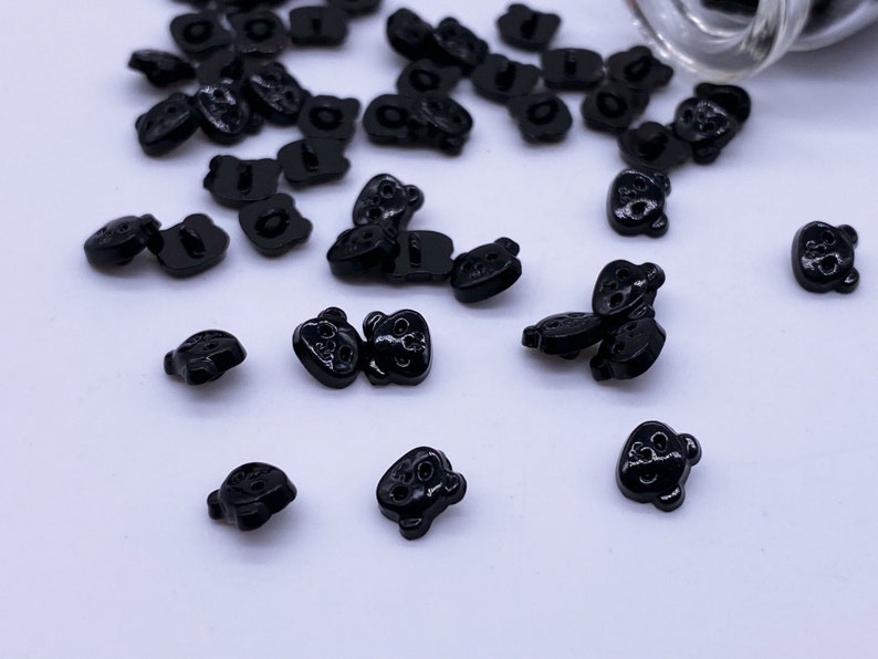 B081I Black Color Coated Metal 5mm Panda Head Shank Buttons Tiny Buttons Doll Buttons Doll Sewing Craft Supplies