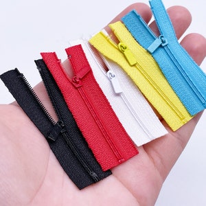 W024 Mini Rectangle Zipper Puller 6CM Zipper Mini Tiny Super Small Zipper Doll Sewing Craft Doll Clothes Making Sewing Supply