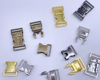 B207 Metal 12×22mm Mini Side Release Buckles Doll Sewing Supplies 2 Pairs