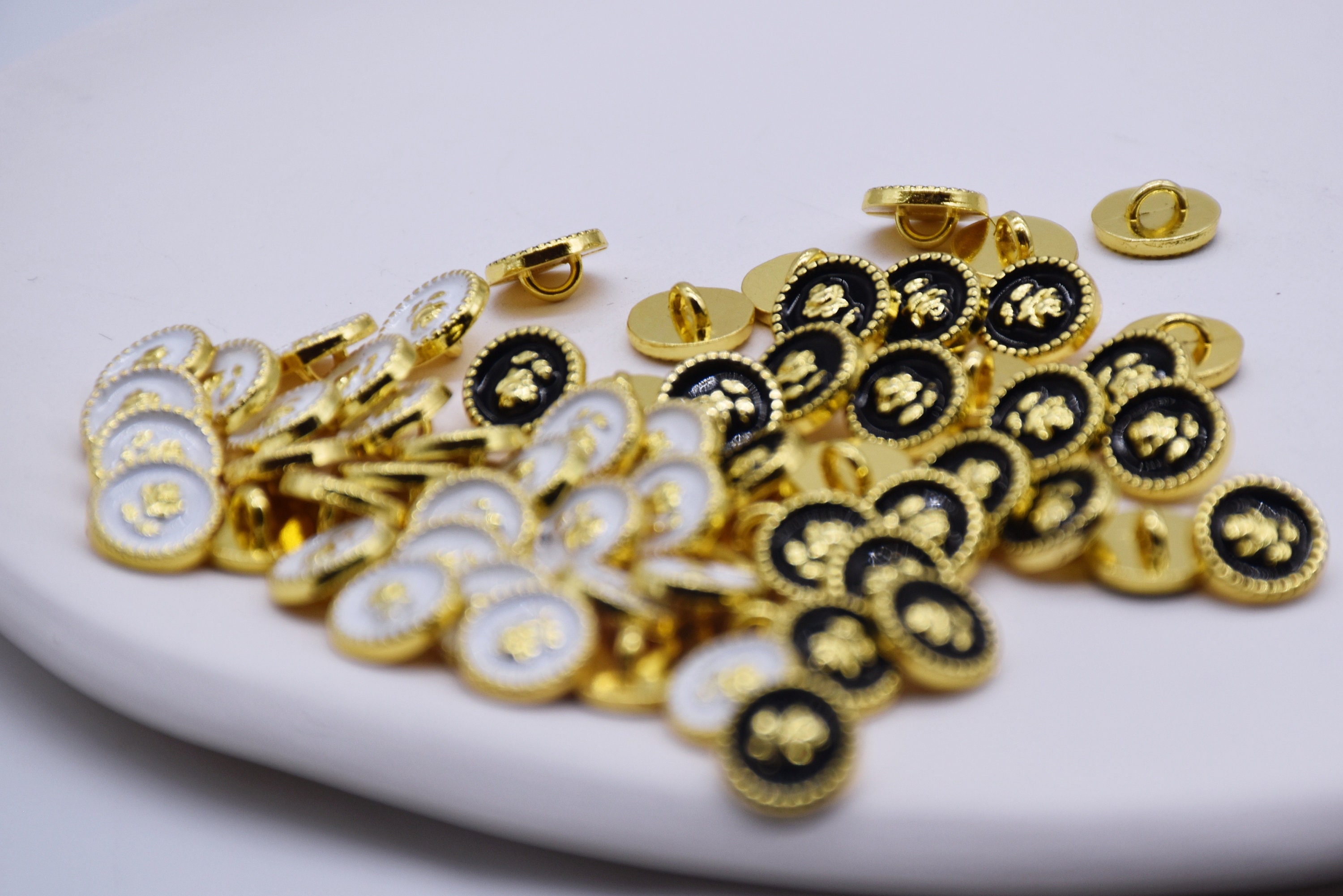 B251 Rose Flower 8mm Metal Shank Buttons Micro Mini Buttons Tiny ...