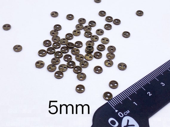 B081I Black Color Coated Metal 5mm Panda Head Shank Buttons Tiny Buttons Doll Buttons Doll Sewing Craft Supplies