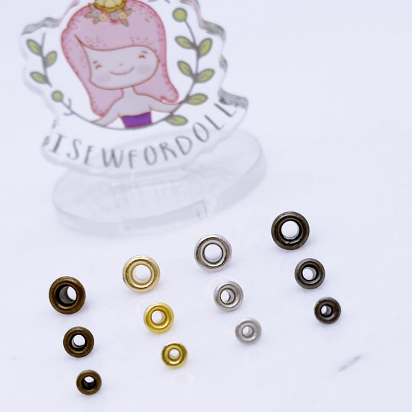 B032B 1MM/1.5MM/2MM Gold/Silver/Bronze/Dark Gun Mini Eyelet Sewing Craft Doll Clothes Making Sewing Supply