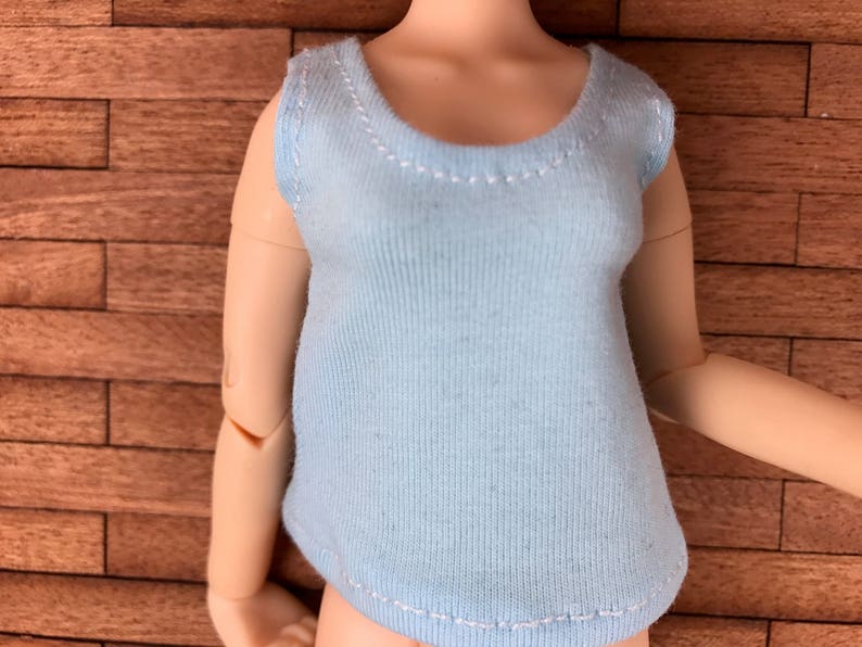 C017 Handmade Doll Clothes T-shirt Tank Top Blythe Azone Momoko Obistu Doll Fashion image 5