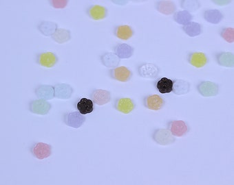 B029 Colorful 4mm Flower Buttons Micro Mini Buttons Tiny Buttons Doll Buttons Doll Sewing Craft Supplies