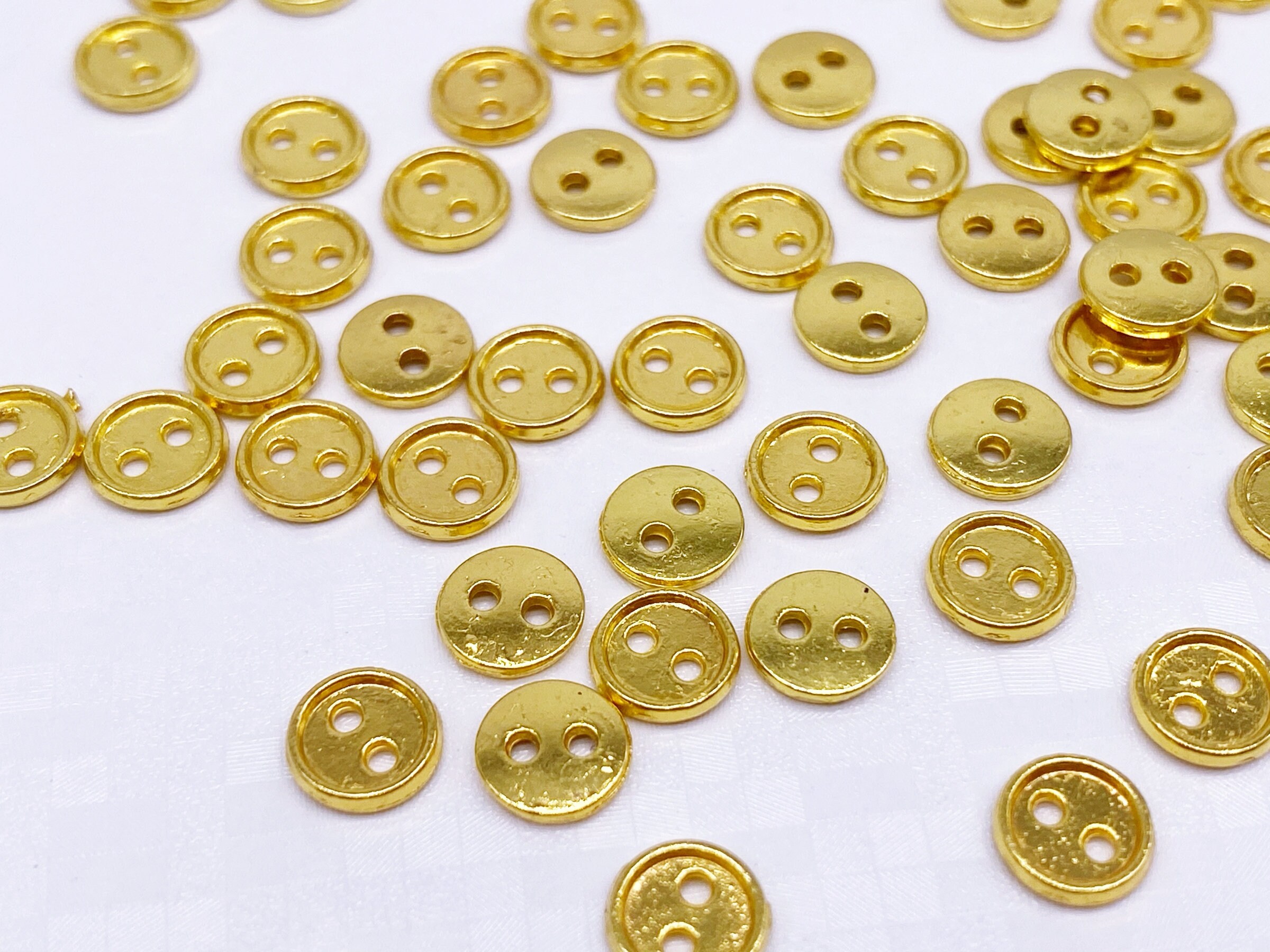 B019N Gold 6mm Micro Mini Buttons Tiny Buttons Doll Buttons Etsy