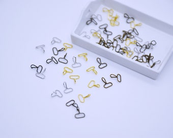 B273 Dark Gun/Silver/Gold/Bronze Color Tiny 6×5mm Hook Buckle Sewing Craft Coat Doll Clothes Making Sewing Supply