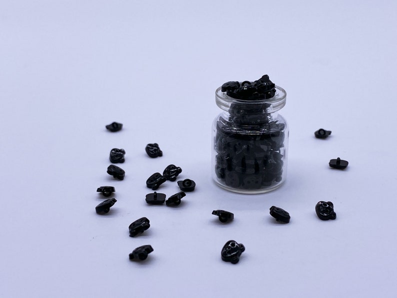 B081I Black Color Coated Metal 5mm Panda Head Shank Buttons Tiny Buttons Doll Buttons Doll Sewing Craft Supplies