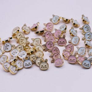 B252 Cute 7mm Bunny Head Shank Buttons Micro Mini Buttons Tiny Buttons Doll Buttons Doll Sewing Craft Supplies