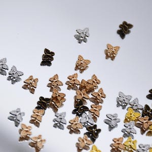 B308 Metal 4×5mm Two Hole Butterfly Buttons Micro Mini  Tiny Buttons Doll Clothes Sewing Craft Supply For 12" Fashion Doll  Blythe BJD