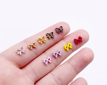 B162 Cute Bow Shape 7mm Buttons Micro Mini Buttons Tiny Buttons Doll Buttons Doll Sewing Craft Supplies