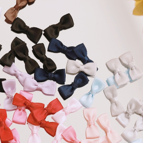 B257 Tiny 1×2.2cm Satin Ribbon Bow Tie Decor Sewing Craft Doll Clothes Making Sewing Supply Accessories