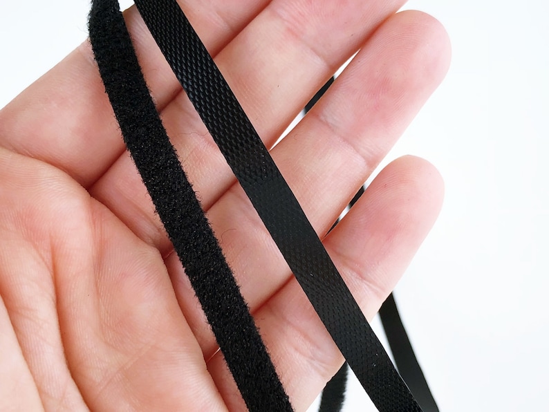 W011 6mm/8mm Black/White/Half Clear Ultra Thin Width Sew On Fastener Strap Doll Sewing Craft Doll Clothes Supply image 6