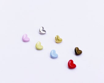 B122  5mm Heart Shape Shank Buttons Micro Mini Buttons Tiny Buttons Doll Buttons Doll Sewing Craft Supplies