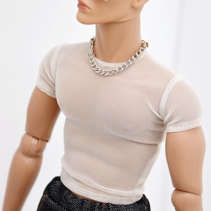 C066B Handmade Male Doll Round Neck Short Sleeve T-shirt For 12&quot; Fashion Male Doll Figure Like FR Homme Fashion Royalty Nu Face