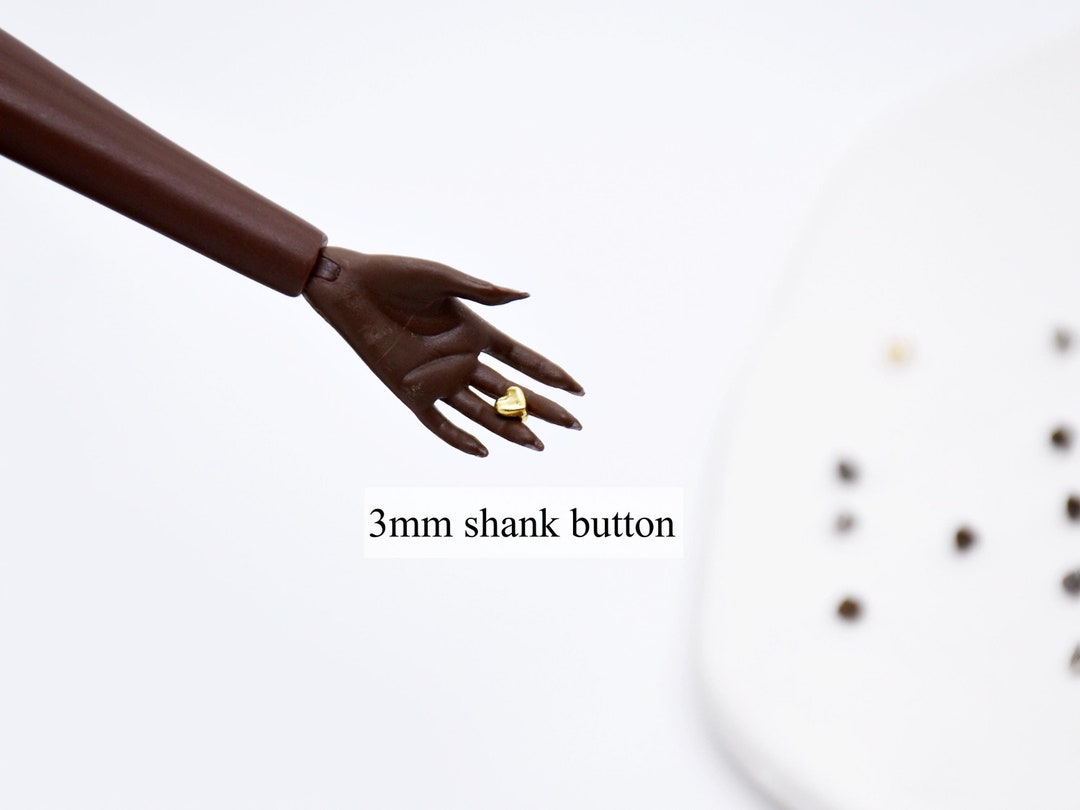 B339 Metal Tiny 3mm Heart Shank Buttons Micro Mini Tiny Buttons Doll ...
