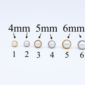 B094 4mm/5mm/6mm White Gold/Silver Color Base Pearl Tiny Buttons Doll Sewing Craft Supplies For 12&quot; Fashion Doll Blythe BJD Clothes Making