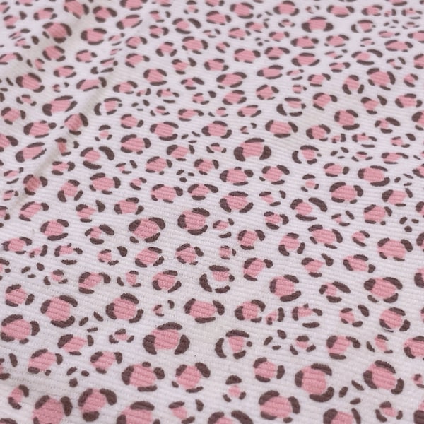 F043 35×50cm Cute Pink Leopard Fine Corduroy Fabric Doll Sewing Craft Doll Clothes Making Sewing Supply