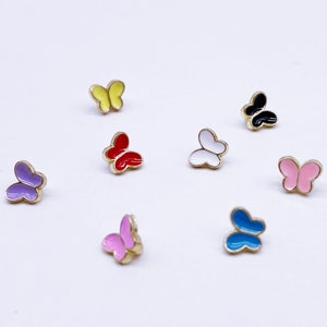 B182 6mm Butterfly Buttons Shank Buttons Micro Mini Buttons Tiny Buttons Doll Buttons Doll Sewing Craft Supplies
