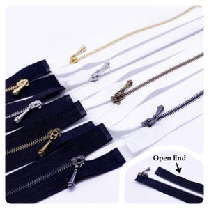 W019 Metal Teeth Open End Metal Zipper Doll Clothes Sewing Craft Supply For 12" Fashion Doll Blythe BJD FR