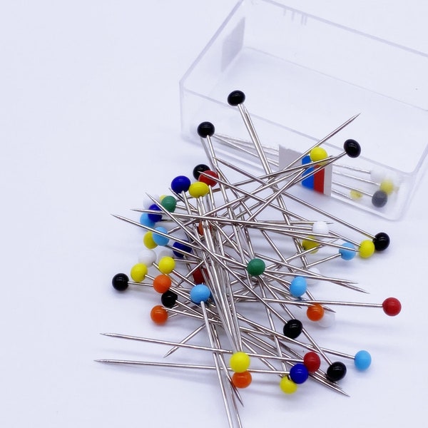 W014 Multi Color Mini 32mm, 1 1/4 inch Straight Pins Doll Sewing Notions Essential Craft Supply