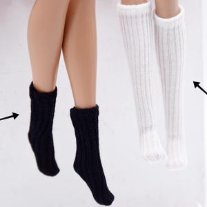 C065 Handmade Ribbed Colorful Ankle/Calf Doll Socks For 12&quot; Fashion Dolls  Blythe Azone PP FR 1/6 Doll Clothes