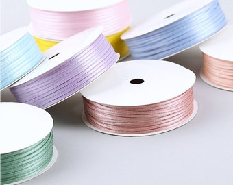 R018 Skinny 2mm Ribbon 20 Colors Sewing Craft Doll Clothes Making Sewing Supply