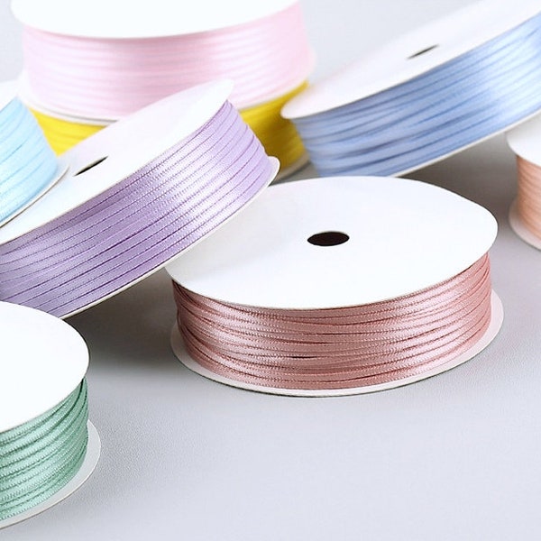 R018 Skinny 2mm Ribbon 20 Colors Sewing Craft Doll Clothes Making Sewing Supply