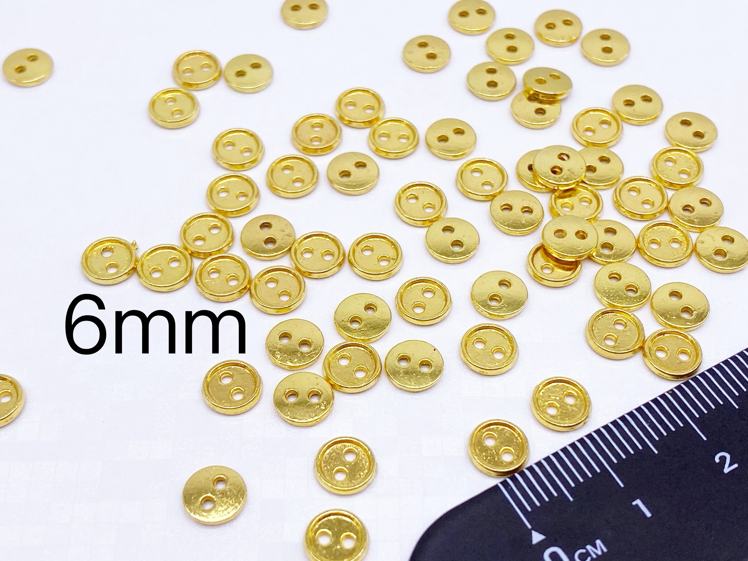 B019N Gold 6mm Micro Mini Buttons Tiny Buttons Doll Buttons Etsy