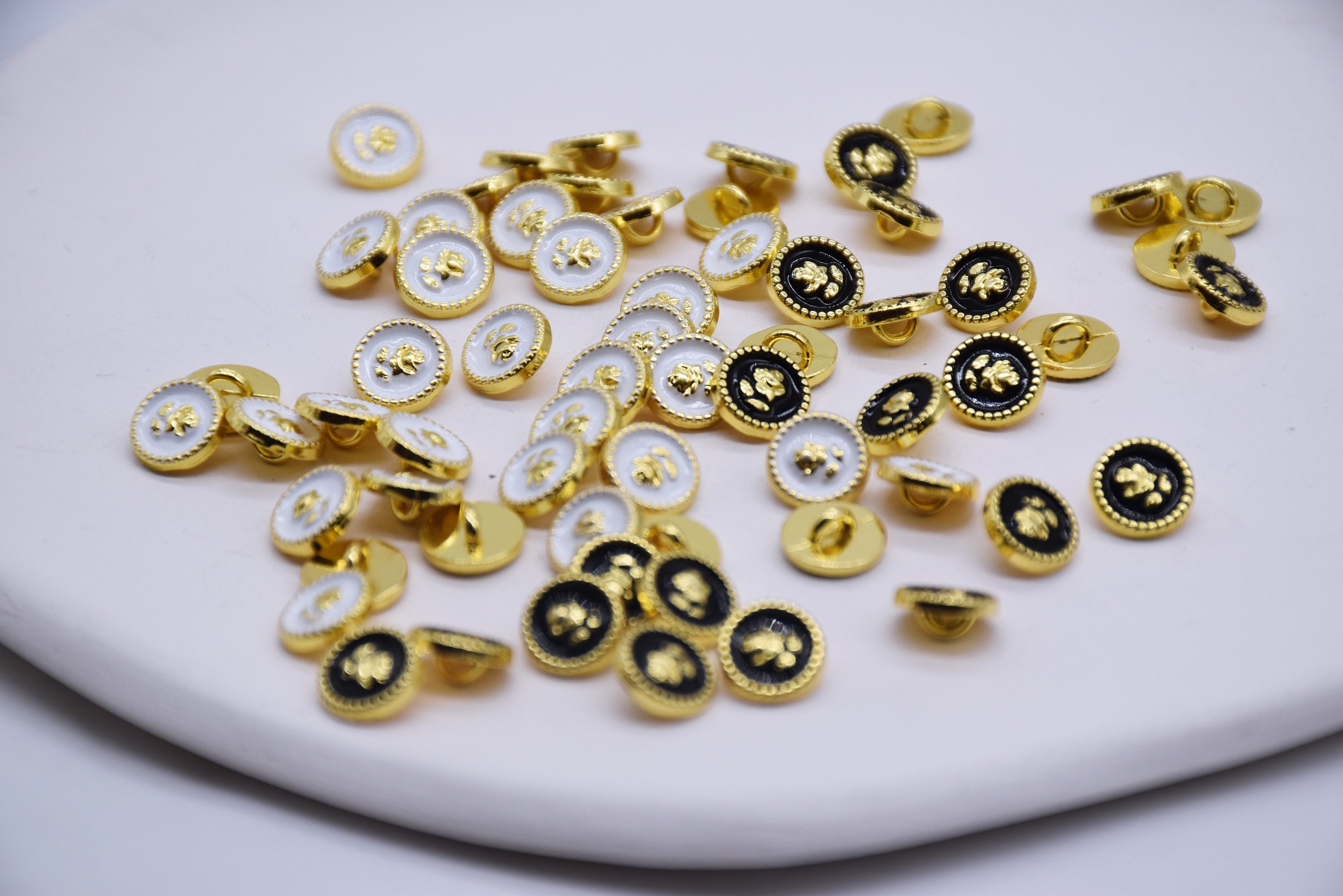 B251 Rose Flower 8mm Metal Shank Buttons Micro Mini Buttons Tiny ...