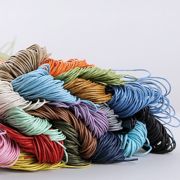 R009 Multi Colors 1mm Wax Cotton Cord Jewelry Making Stringing Sewing Craft Doll Clothes Making Sewing Supply