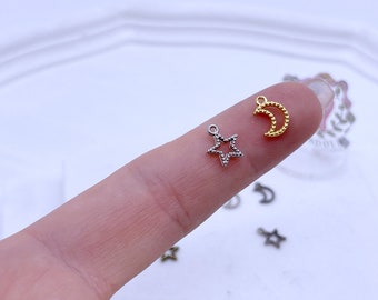 B237 Metal Moon Star 9mm Charm Doll Sewing Craft Supplies For Blythe BJD 12“ Fashion Doll