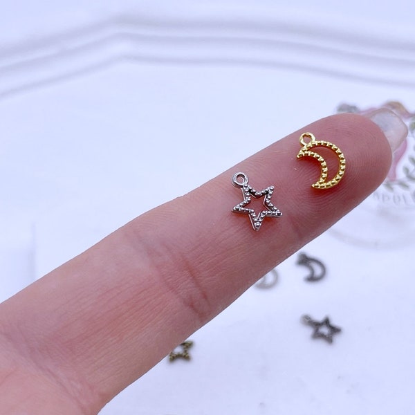 B237 Metal Moon Star 9mm Charm Doll Sewing Craft Supplies For Blythe BJD 12“ Fashion Doll