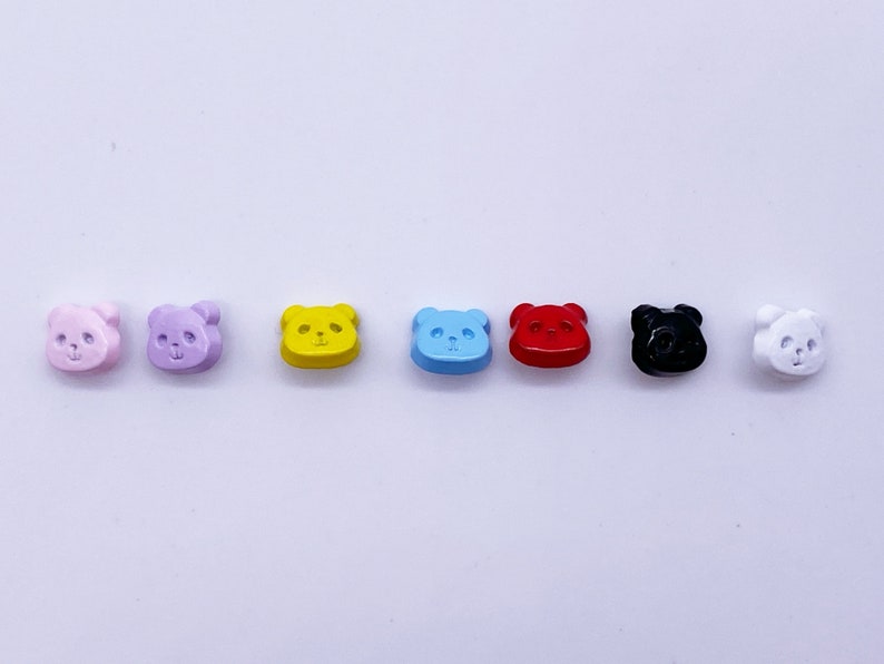 B081I Black Color Coated Metal 5mm Panda Head Shank Buttons Tiny Buttons Doll Buttons Doll Sewing Craft Supplies