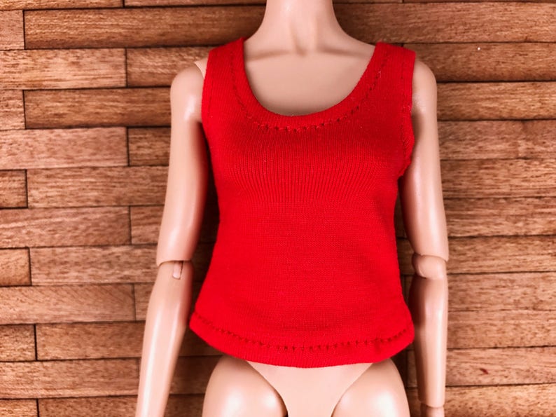 C017 Handmade Doll Clothes T-shirt Tank Top Blythe Azone Momoko Obistu Doll Fashion image 4