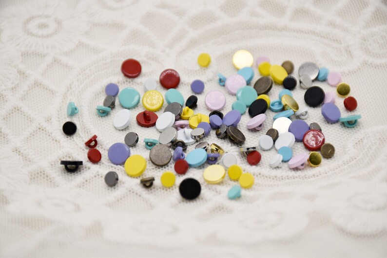 B285 Flat Surface 4mm/6mm Basic Style Shank Round Buttons Micro Mini ...