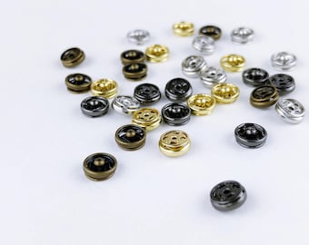 B025 Gold/Silver/Bronze/Black 5- 6MM Metal Snap Fastener Doll Buttons Sewing Craft Doll Clothes Making Sewing Supply