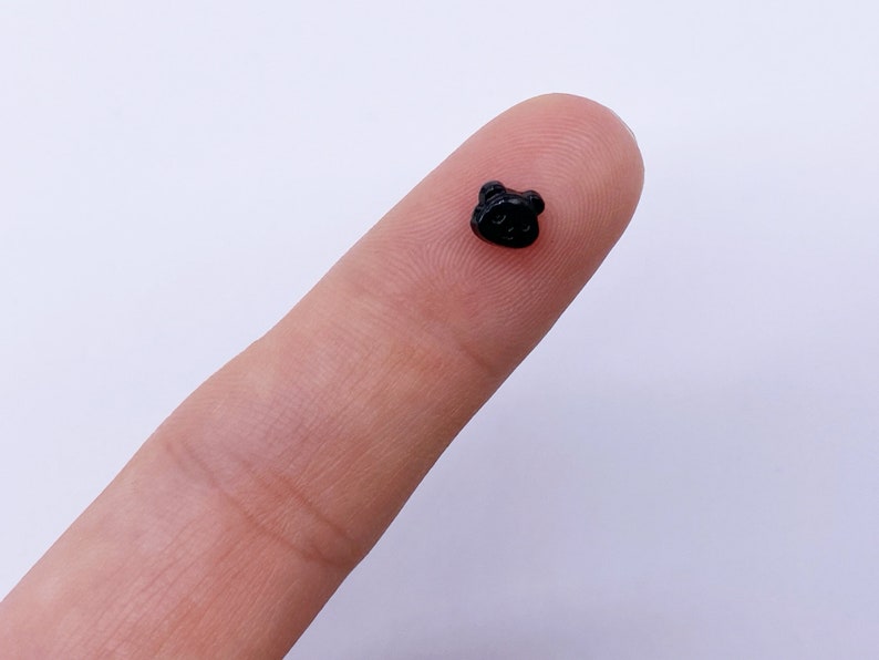B081I Black Color Coated Metal 5mm Panda Head Shank Buttons Tiny Buttons Doll Buttons Doll Sewing Craft Supplies