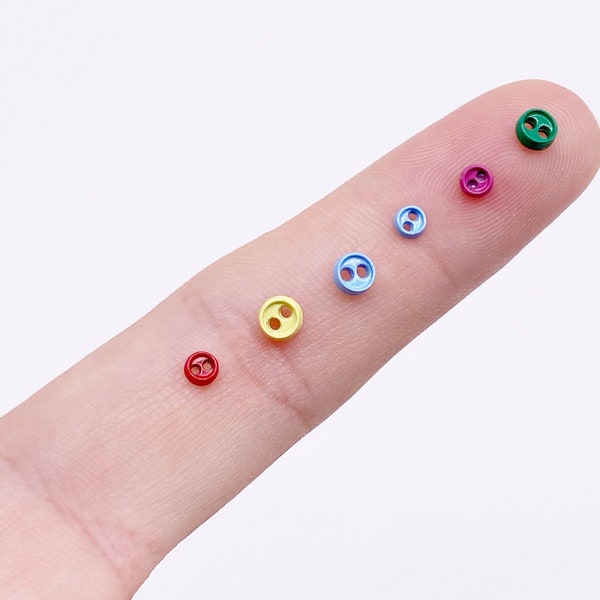 B102 3mm/4mm Color Coated Mini  Doll Buttons Sewing Craft Doll Clothes Making Sewing Supply TEN BUTTONS
