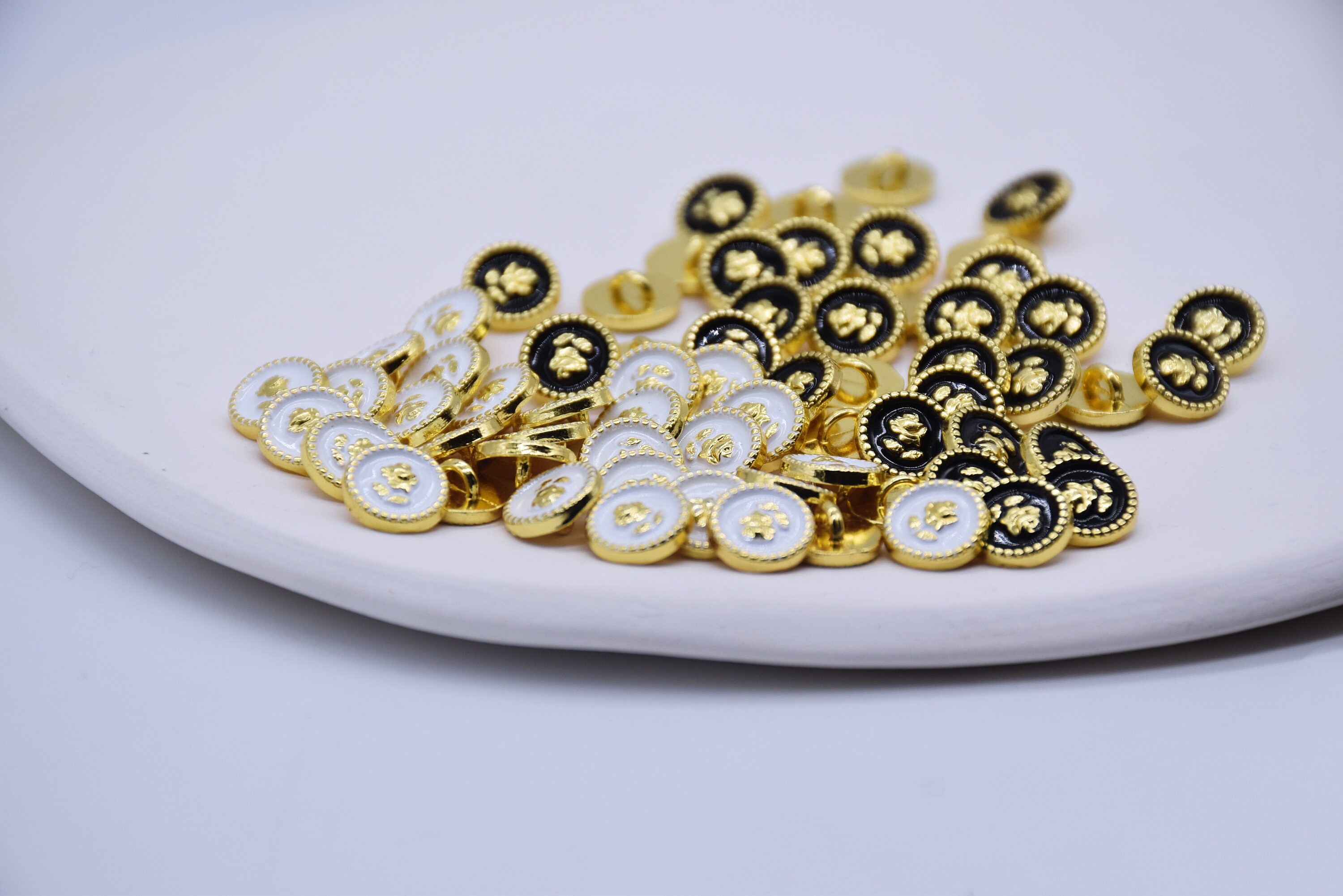 B251 Rose Flower 8mm Metal Shank Buttons Micro Mini Buttons Tiny ...
