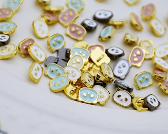 B266 Cute 8mm Panda Head Shank Buttons Micro Mini Buttons Tiny Buttons Doll Buttons Doll Sewing Craft Supplies