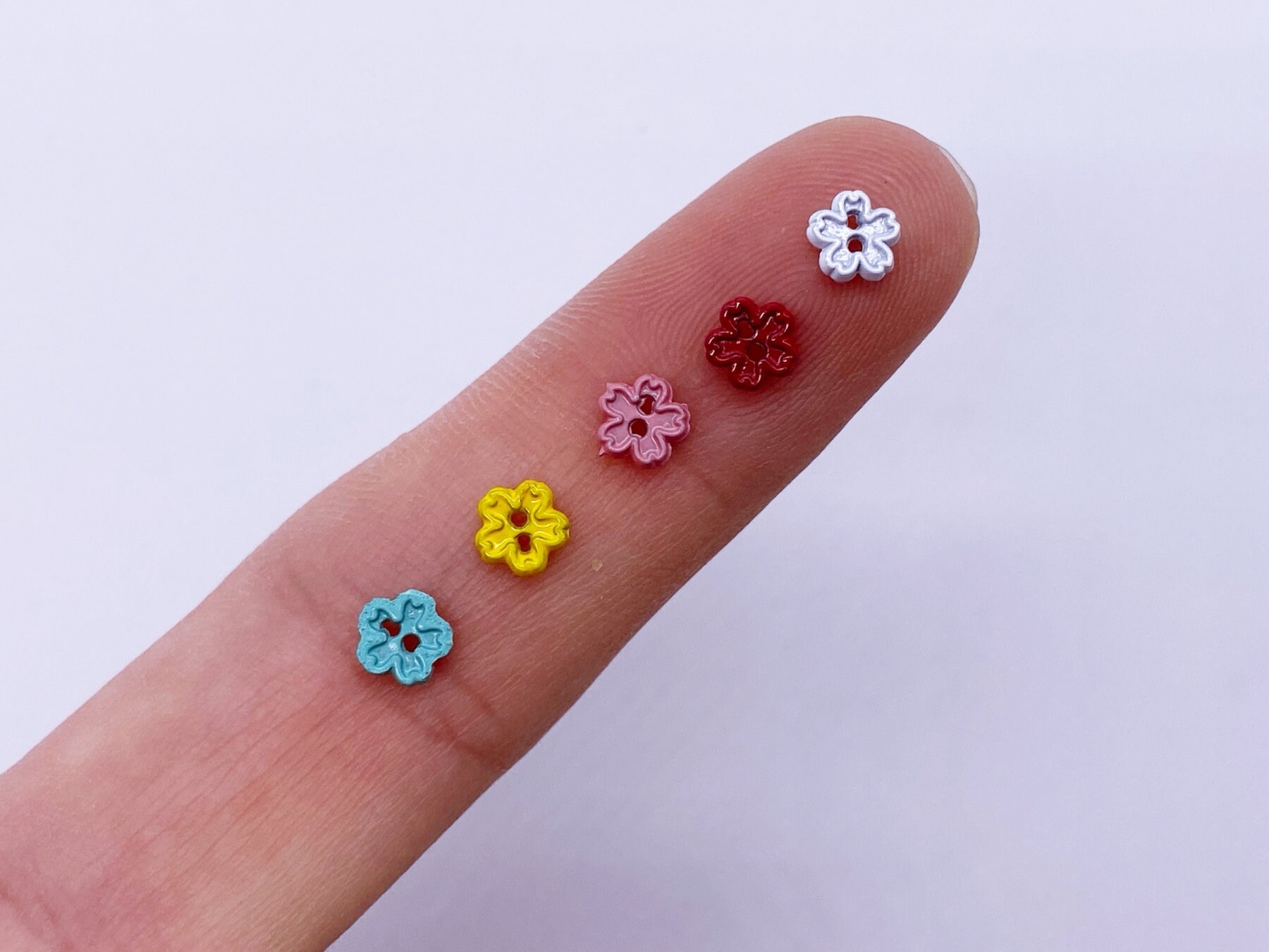 B079 Color Coated 5mm Flower Buttons Micro Mini Buttons Tiny Buttons Doll Buttons Doll Sewing Craft Supplies