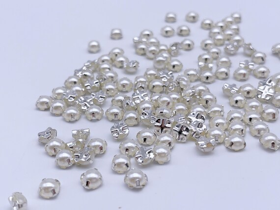 B012 3mm 4mm 5mm Faux Pearl Sew On Rhinestone Doll Clothes Sewing Supp – i  Sew For Doll