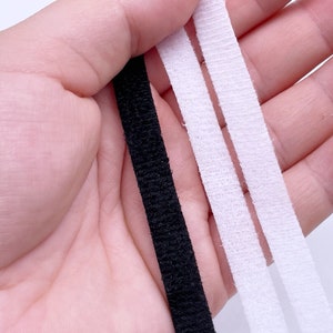 W011 6mm/8mm Black/White/Half Clear Ultra Thin Width Sew On Fastener Strap Doll Sewing Craft Doll Clothes Supply image 4