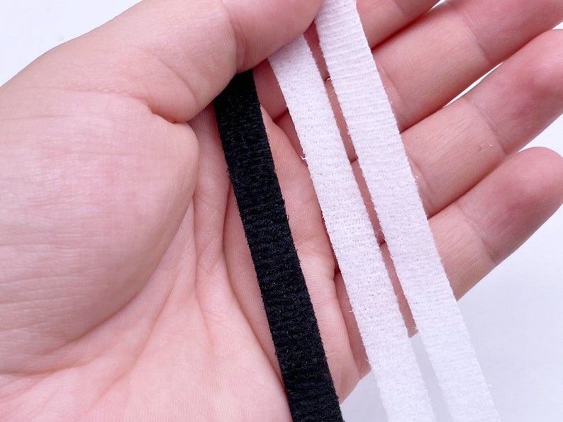 W011 6mm/8mm Black/White/Half Clear Ultra Thin Width Sew On Fastener Strap Doll Sewing Craft Doll Clothes Supply image 4