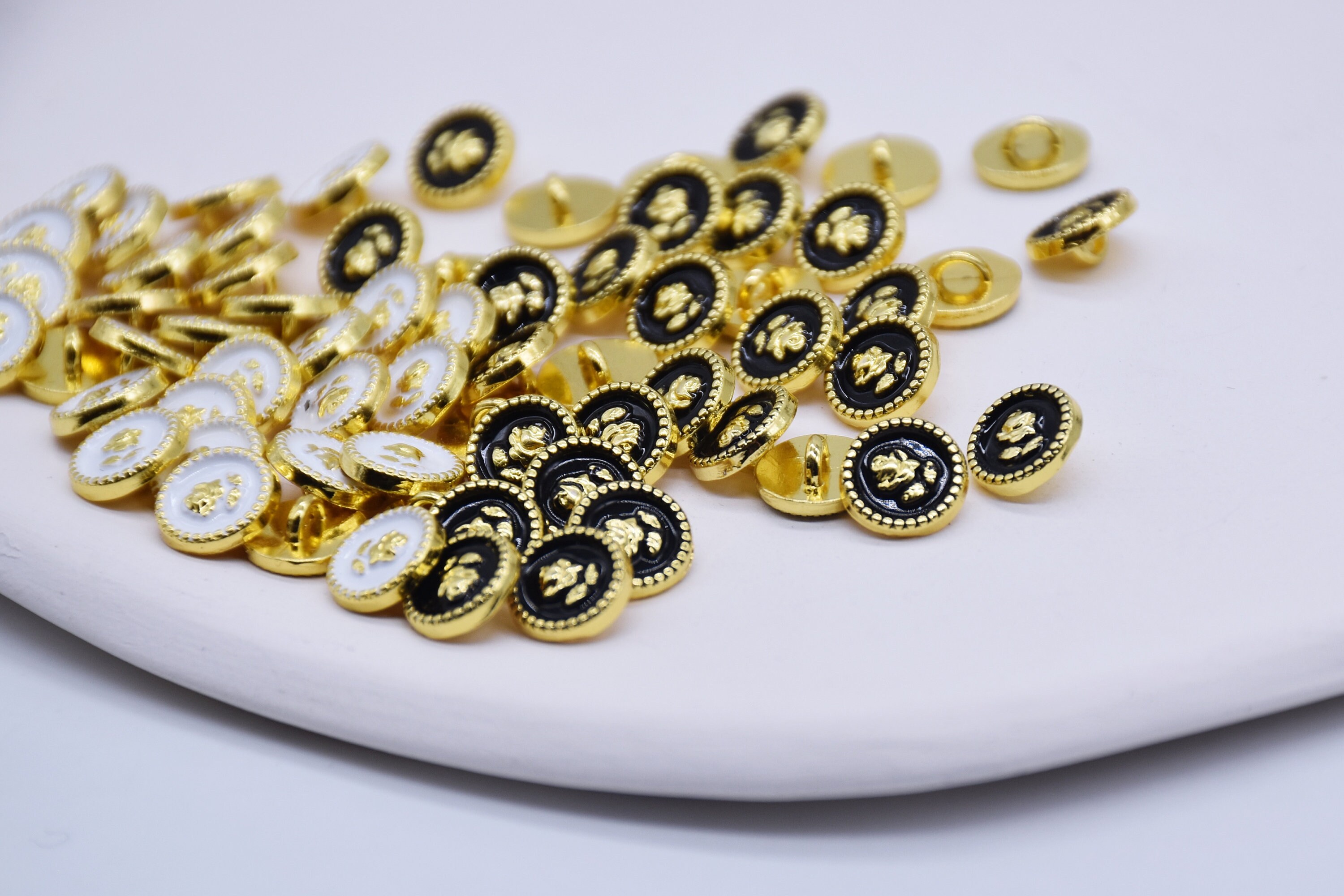 B251 Rose Flower 8mm Metal Shank Buttons Micro Mini Buttons Tiny ...