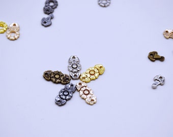 B193 Bronze/Silver/Gold 7×15mm Decorative Flower Pattern Hook Buckle  Mini Buckles Sewing Craft Doll Clothes Making Sewing Supply