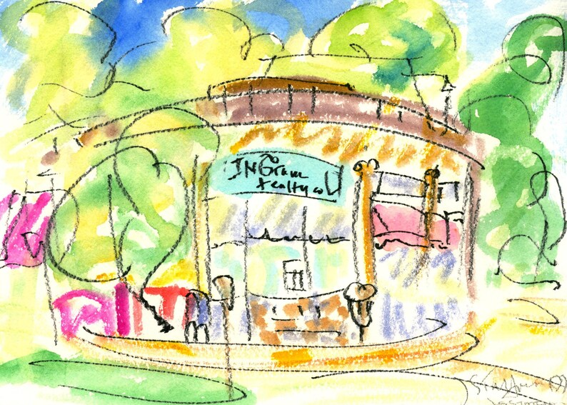 Belmont Center Boutique By Jane Staffierwatercolor Printjane Etsy