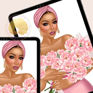 Diva 84 | Diva Head Canvas | Diva Head Wreath | Black Woman Art Print | Black Queen Melanin Nubian Diva