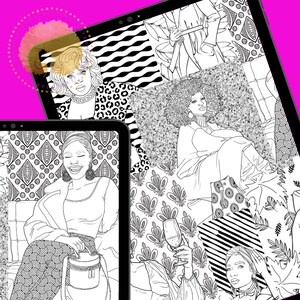 FALL FAB Printable Adult Coloring Book |  12 Pages | Black Women Coloring Book | Black Woman Coloring Pages